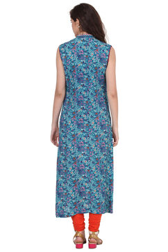 Off White Straight Rayon Kurta image number 2
