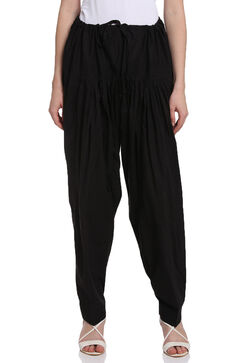 Black Cotton Fusion Pants image number 0