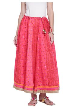 Pink Polyester Skirt image number 0