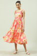 Coral Viscose Rayon Tiered Dress image number 2