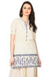 Ivory & Indigo A-Line Cotton Flex Kurta image number 0