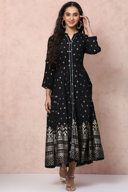 Coral Viscose Rayon Kalidar Dress image number 0