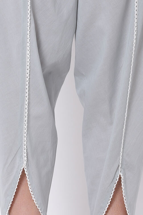 Grey Cotton Tulip Pants image number 1