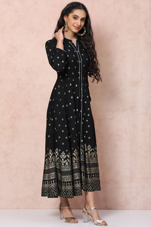 Coral Viscose Rayon Kalidar Dress image number 3