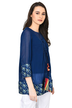Indigo Straight Viscose Indie Top image number 1
