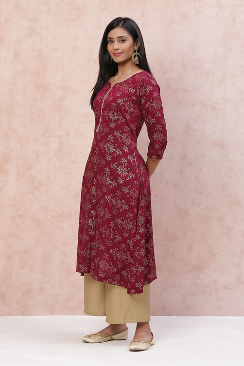 Phalsa LIVA A Line Kurta image number 3
