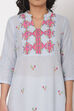 Light Blue Cotton A-Line Kurta image number 1
