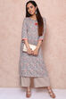 Brown Viscose Rayon Straight Suit Set image number 3