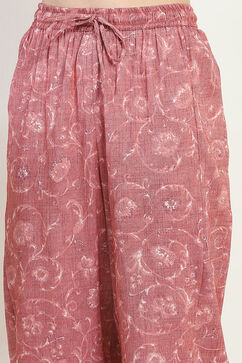 Pink Printed Gathered Suit Set image number 2