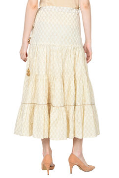 Off White Cotton Skirt image number 3