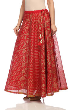 Red Poly Cotton Skirt image number 2