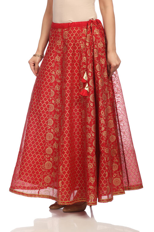 Red Poly Cotton Skirt image number 2