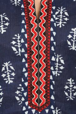 Indigo Flared Cotton Kurta image number 5