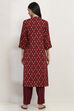 Navy Blue Cotton Blend Straight Kurta Set image number 4