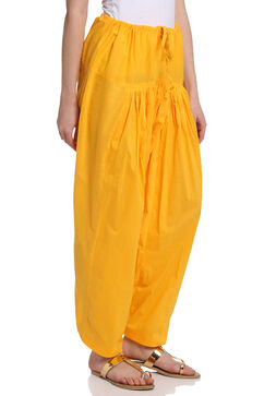Yellow Cotton Fusion Pants image number 3