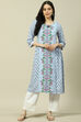Blue LIVA Straight Kurta image number 0
