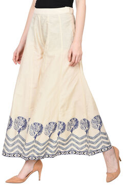 Ivory & Indigo Cotton Flex Palazzo image number 2