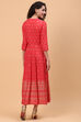 Coral Viscose Rayon Kalidar Dress image number 4