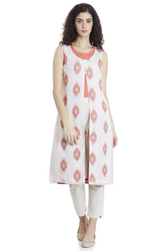 Ecru Straight Cotton Jacket image number 0