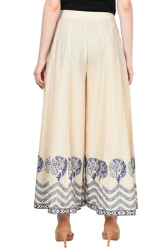 Ivory & Indigo Cotton Flex Palazzo image number 3