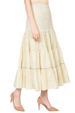 Off White Cotton Skirt image number 1