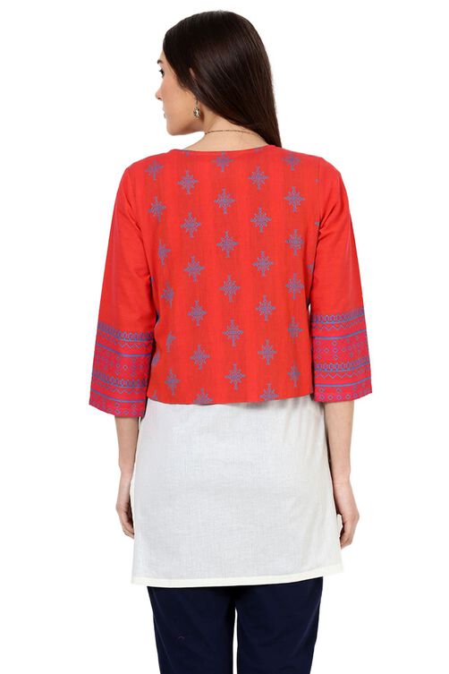 Orange Poly Cotton Jacket image number 4