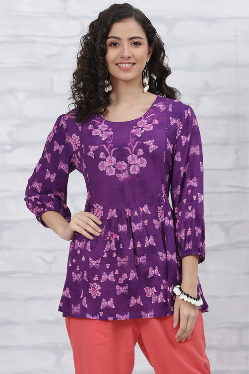 Blue LIVA Tiered Indie Top image number 4
