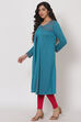 Turquise Poly Cotton Jacquard Shrug image number 3