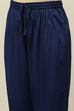 Blue Viscose Blend Straight Embroidered Kurta Palazzo Suit Set image number 2