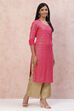 Indigo Art Silk Straight kurta image number 3