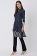 Olive Green Cotton And Cambric Straight Kurta image number 2