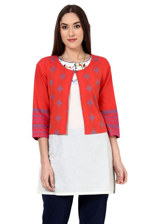 Orange Poly Cotton Jacket image number 0