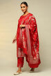 Black Acrylic Straight Yarn Dyed Kurta Palazzo Suit Set image number 3