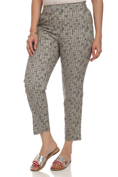 Grey Cotton Slim Pants image number 2