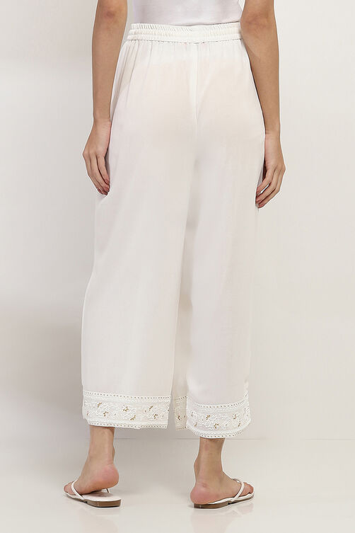Pink Solid Straight Palazzos image number 5