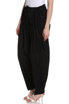 Black Cotton Fusion Pants image number 2