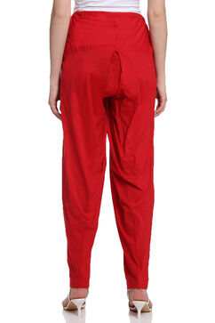 Red Cotton Fusion Pants image number 4