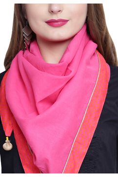 Pink Cotton Scarf image number 4