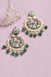 Dark Green Gold Plated Chandbalis image number 0
