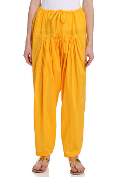 Yellow Cotton Fusion Pants image number 0