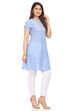 Light-Blue Chambray A-Line Kurta image number 2