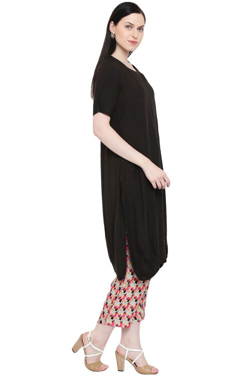 Black Viscose Straight Kurta image number 3