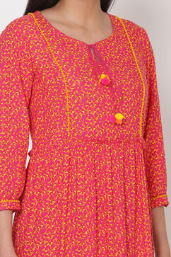 Pink Viscose Rayon Dress image number 1