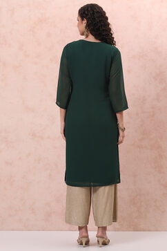 Green Art Silk Straight Kurta image number 5