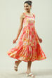 Coral Viscose Rayon Tiered Dress image number 0
