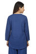 Indigo Cotton Asymmetric Kurta image number 5