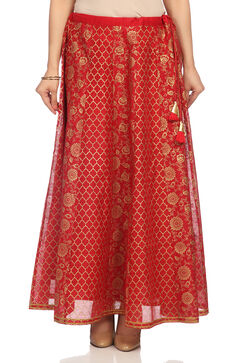Red Poly Cotton Skirt image number 0