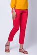 Teal Blue Poly Cotton Slim Pants image number 1