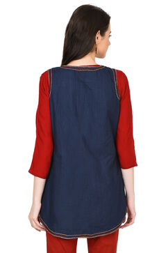 Dark Blue Straight Chambray Shrug image number 8
