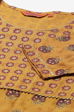 Mustard Viscose Rayon Asymmetric Kurta image number 1